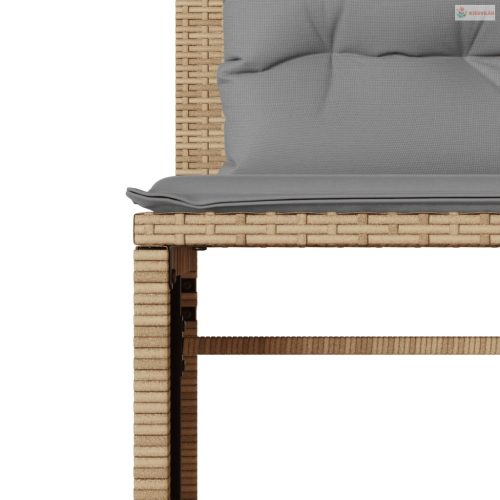 4 részes bézs polyrattan kerti ülőgarnitúra párnákkal