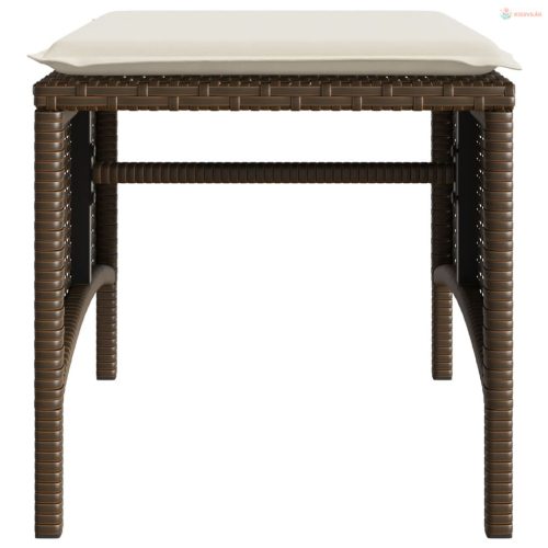 2 személyes barna polyrattan kerti kanapé asztallal/székkel