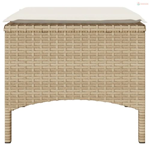 2 személyes bézs polyrattan kerti kanapé asztallal/székkel