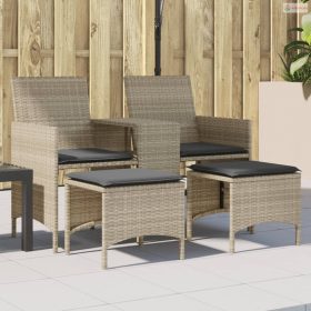   2 személyes szürke polyrattan kerti kanapé asztallal/székkel