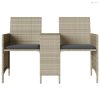 2 személyes szürke polyrattan kerti kanapé asztallal/székkel