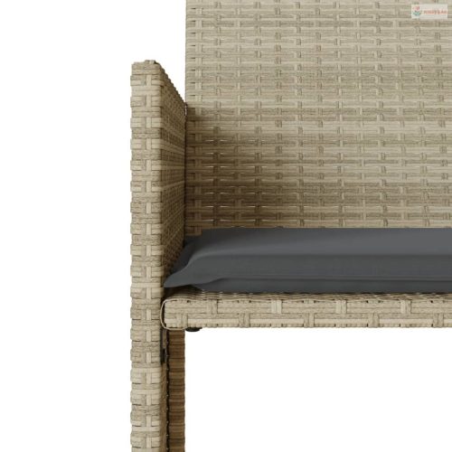 2 személyes szürke polyrattan kerti kanapé asztallal/székkel