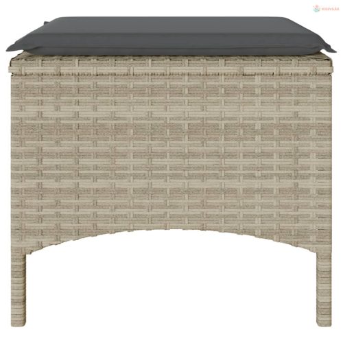 2 személyes szürke polyrattan kerti kanapé asztallal/székkel