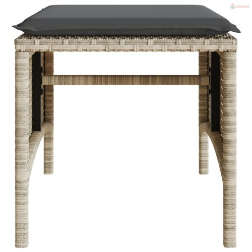 2 személyes szürke polyrattan kerti kanapé asztallal/székkel