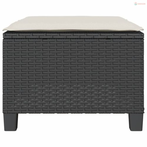 3 részes fekete polyrattan bisztrógarnitúra párnával