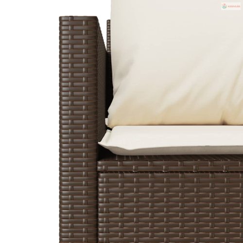 3 részes barna polyrattan bisztrógarnitúra párnákkal