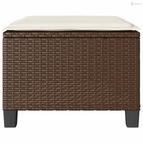 3 részes barna polyrattan bisztrógarnitúra párnákkal