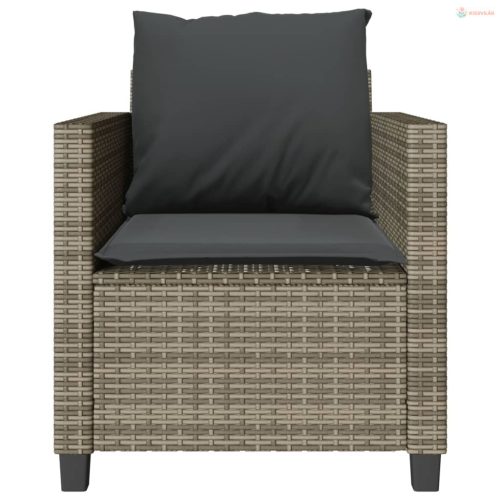 3 részes szürke polyrattan bisztrógarnitúra párnákkal