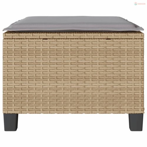 3 részes bézs polyrattan bisztrógarnitúra párnával