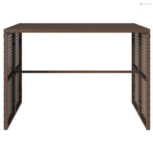 3 részes barna polyrattan kerti étkezőgarnitúra párnával