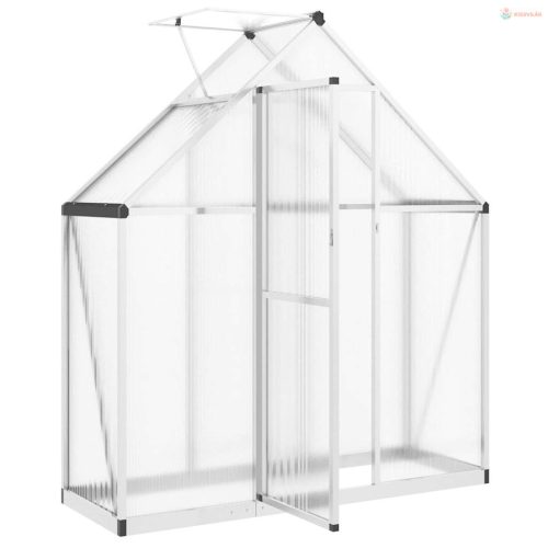Ezüstszínű alumínium melegház alapvázzal 169 x 58 x 195 cm