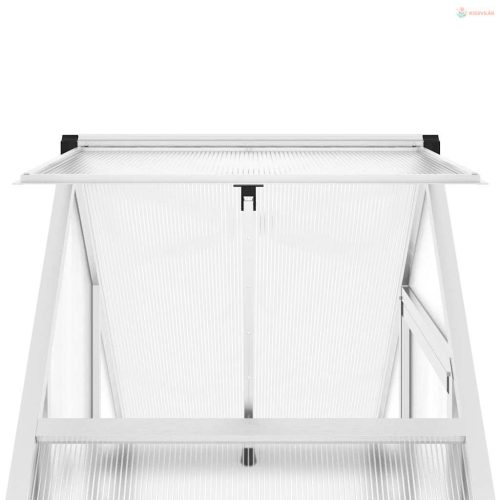 Ezüstszínű alumínium melegház alapvázzal 169 x 58 x 195 cm