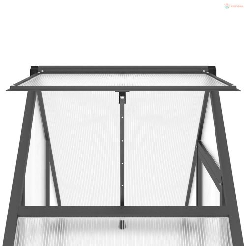 Antracitszürke alumínium melegház alapvázzal 169 x 58 x 195 cm