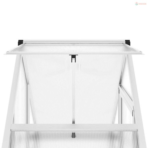 Ezüstszínű alumínium melegház alapvázzal 169 x 58 x 202 cm