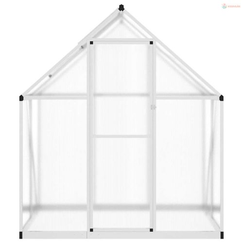 Ezüstszínű alumínium melegház alapvázzal 169 x 114 x 195 cm