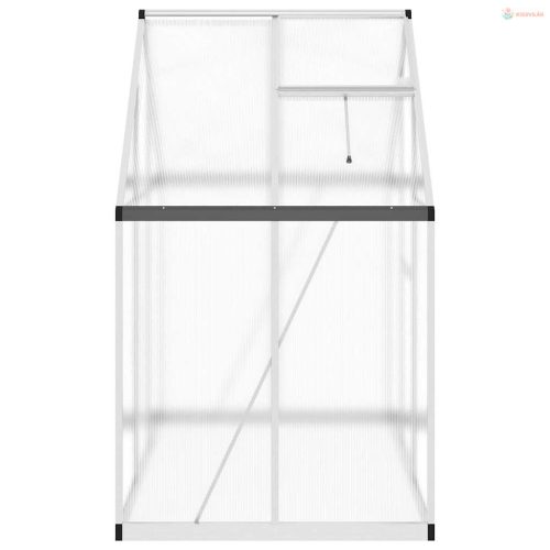 Ezüstszínű alumínium melegház alapvázzal 169 x 114 x 195 cm