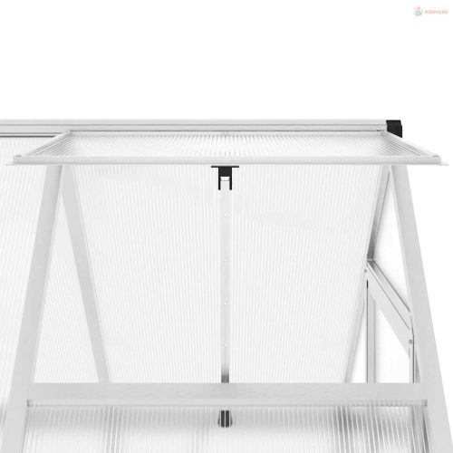 Ezüstszínű alumínium melegház alapvázzal 169 x 114 x 195 cm