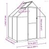 Zöld alumínium melegház alapvázzal 169 x 114 x 195 cm