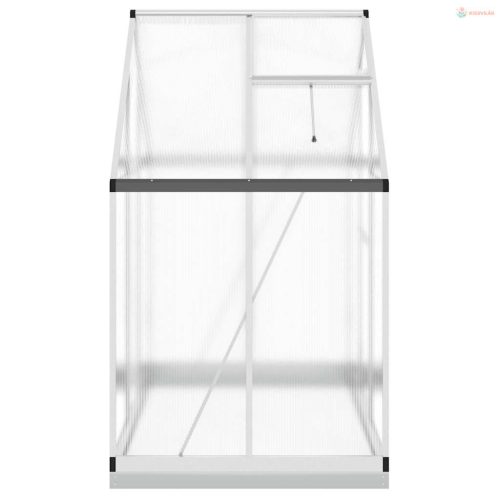 Ezüstszínű alumínium melegház alapvázzal 169 x 114 x 202 cm