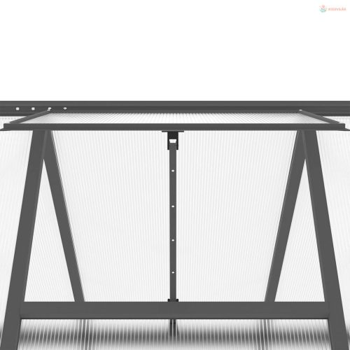 Antracitszürke alumínium melegház alapvázzal 169 x 169 x 195 cm