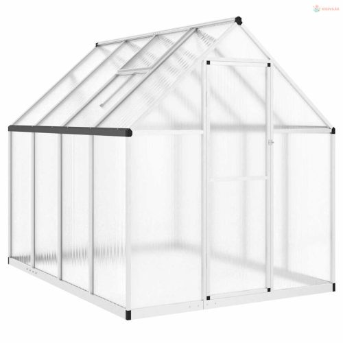 Ezüstszínű alumínium melegház alapvázzal 224 x 169 x 195 cm