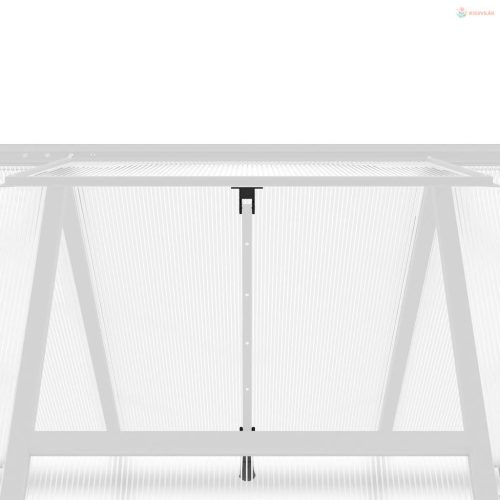 Ezüstszínű alumínium melegház alapvázzal 224 x 169 x 195 cm