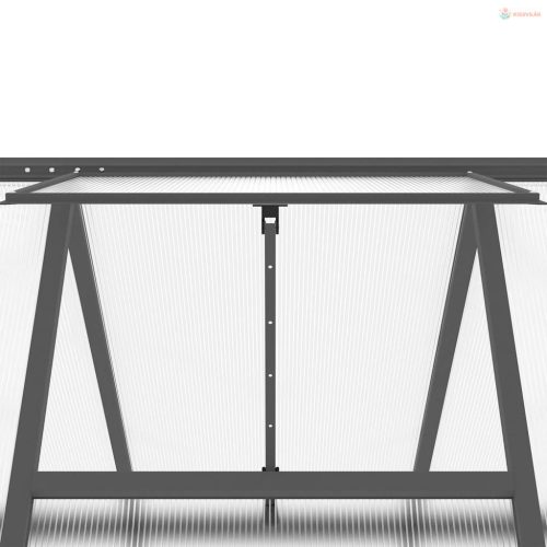 Antracitszürke alumínium melegház alapvázzal 224 x 169 x 195 cm