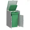 Szürke acél kerekes szemetes tároló 1 szemeteskukához 72 x 81 x 115 cm