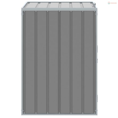 Szürke acél kerekes szemetes tároló 1 szemeteskukához 72 x 81 x 115 cm