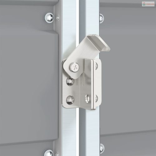 Szürke acél kerekes szemetes tároló 1 szemeteskukához 72 x 81 x 115 cm