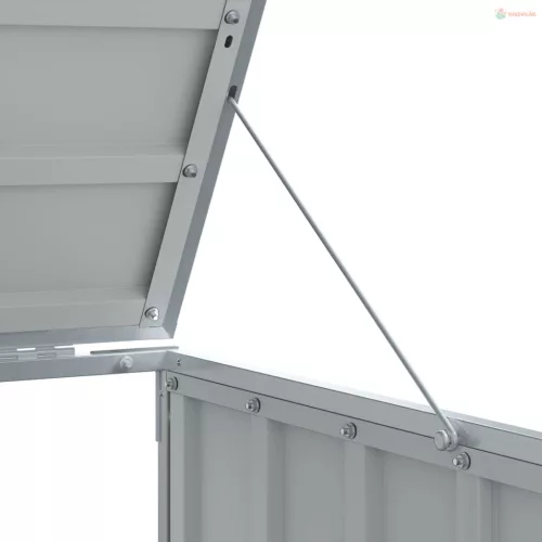 Szürke acél kerekes szemetes tároló 1 szemeteskukához 72 x 81 x 115 cm