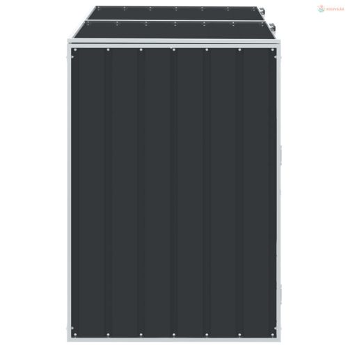 Antracit acél kerekes szemetes tároló dupla tárolókhoz 138 x 79 x 117 cm