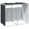 Antracit acél kerekes szemetes tároló dupla tárolókhoz 138 x 79 x 117 cm