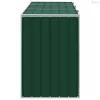 Zöld acél kerekes szemetes tároló 3 szemeteskukához 216 x 81 x 115 cm