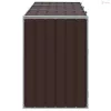 Barna acél kerekes szemetes tároló 3 szemeteskukához 216 x 81 x 115 cm