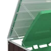 Barna acél kerekes szemetes tároló 3 szemeteskukához 216 x 81 x 115 cm