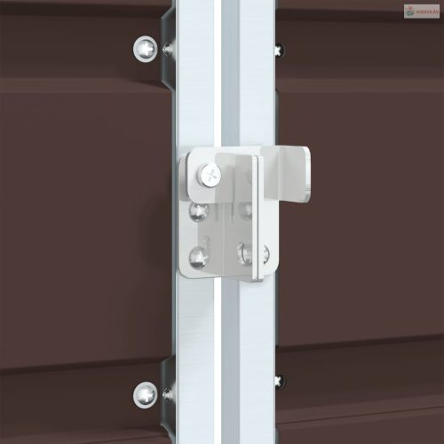 Barna acél kerekes szemetes tároló 3 szemeteskukához 216 x 81 x 115 cm