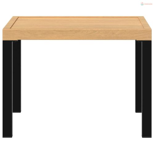 Fekete porszórt acél kerti dohányzóasztal 55 x 55 x 39,5 cm