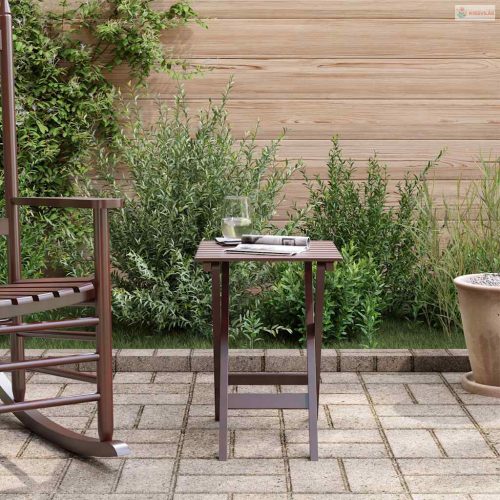 Barna tömör nyárfa összecsukható kisasztal