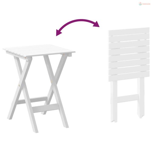 Fehér tömör nyárfa összecsukható kisasztal