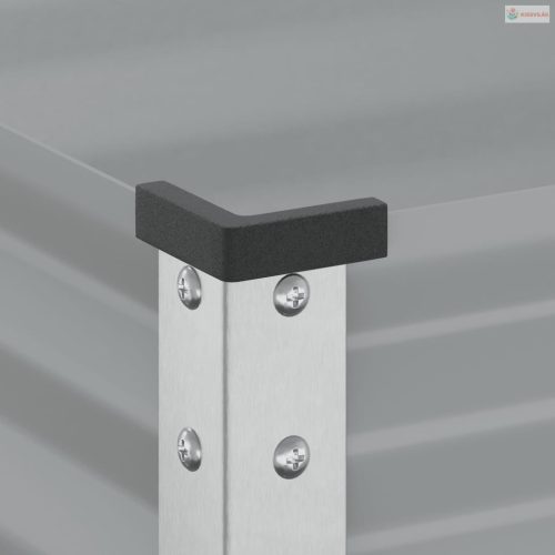 Szürke acél kerti növénytartó 45 x 45 x 88 cm