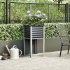 Antracit színű acél kerti virágláda 45 x 45 x 88 cm