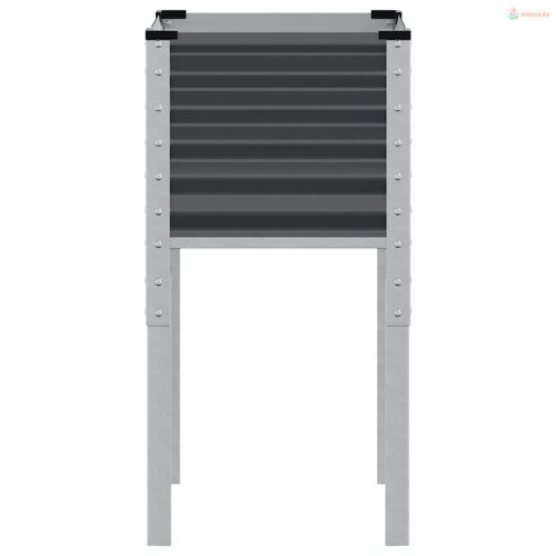 Antracit színű acél kerti virágláda 45 x 45 x 88 cm