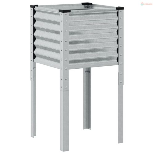 Horganyzott acél kerti virágláda 45 x 45 x 88 cm