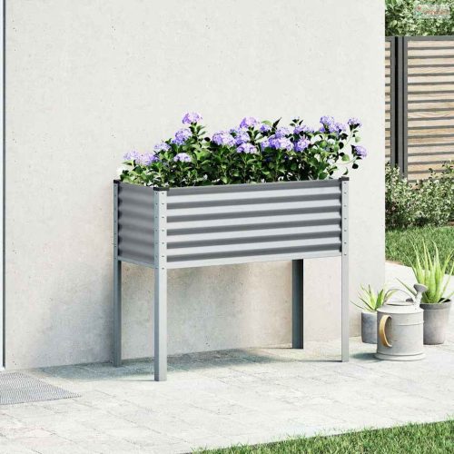 Szürke acél kerti növénytartó 100 x 45 x 90 cm