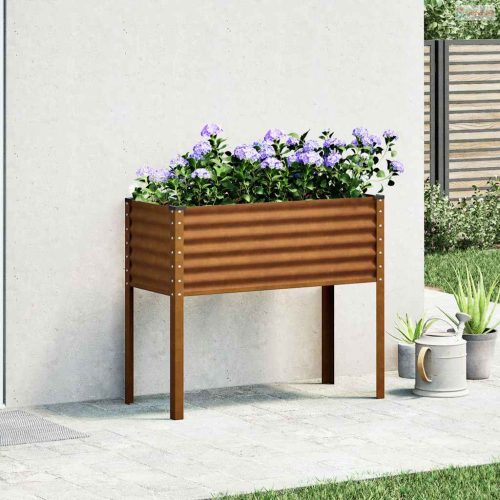 Kerti virágláda 100 x 45 x 90 cm időjárásálló acélból