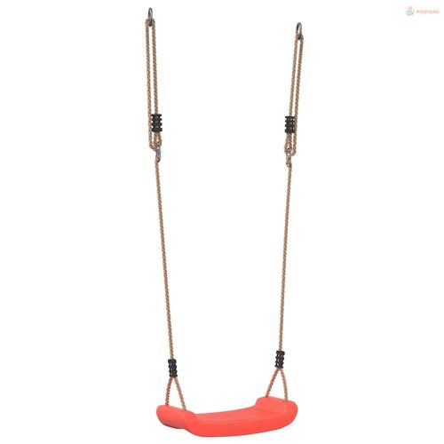 Piros egyszemélyes kültéri hinta gyerekeknek állítható kötéllel