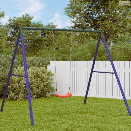 Piros egyszemélyes kültéri hinta gyerekeknek állítható kötéllel