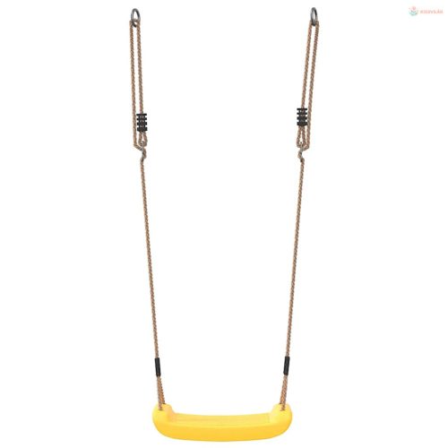 Egyszemélyes sárga kültéri hinta gyerekeknek állítható kötéllel