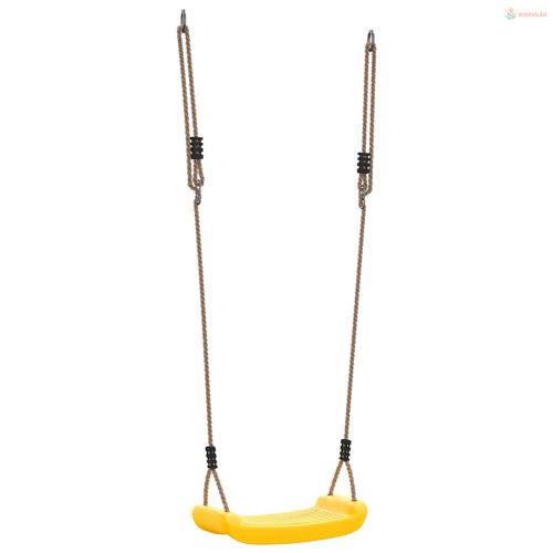Egyszemélyes sárga kültéri hinta gyerekeknek állítható kötéllel